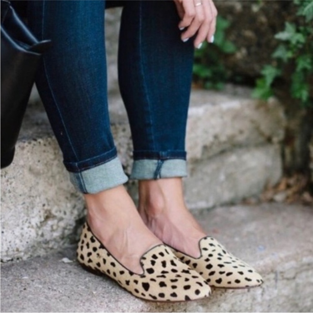 Madewell Teddy calf hair and leather cheetah print Loafers